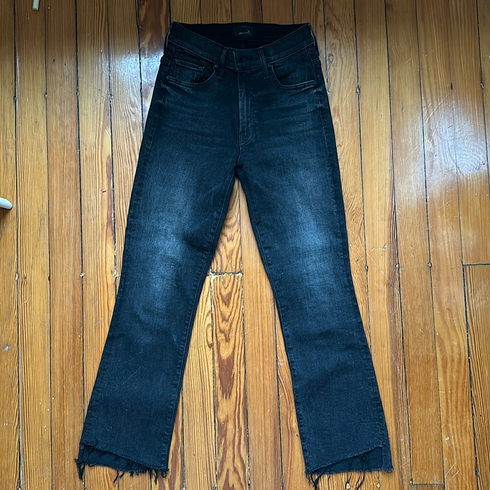 MOTHER Insider crop step fray Jean, wash: night hawk, size 25